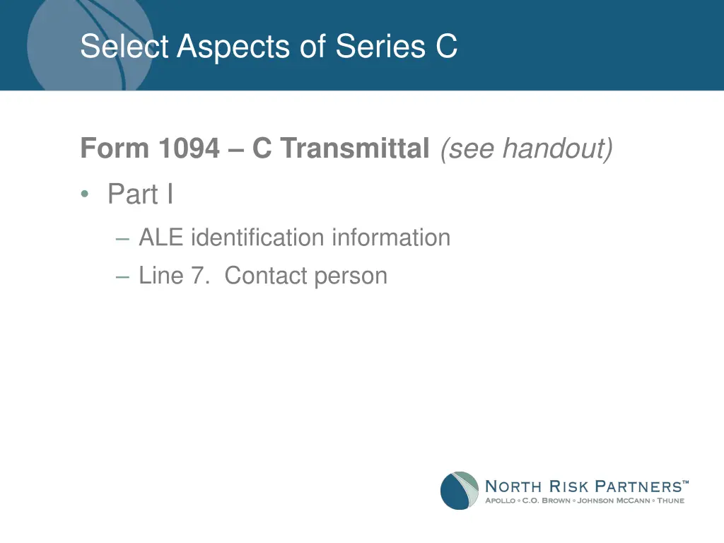 select aspects of series c