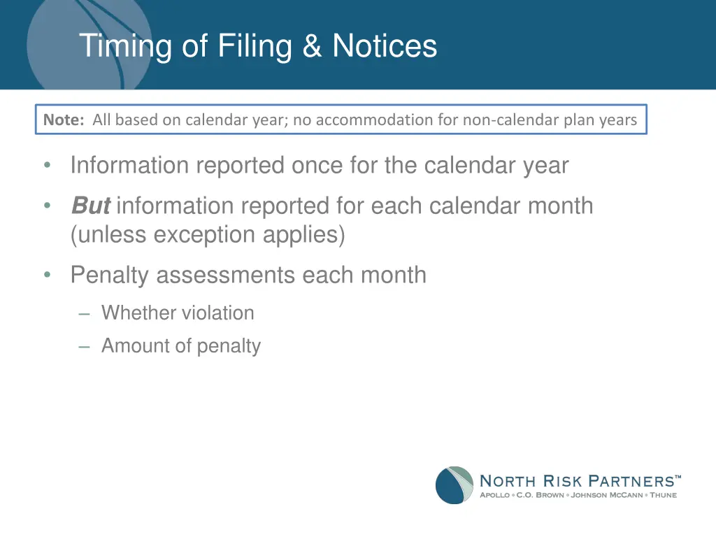 timing of filing notices