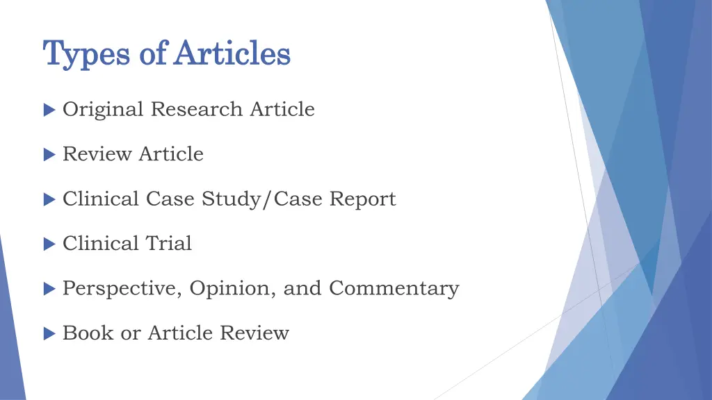 types of articles types of articles