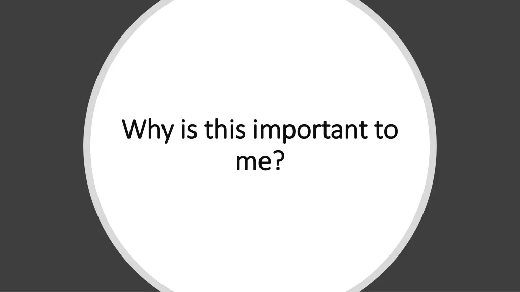 why is this important to why is this important