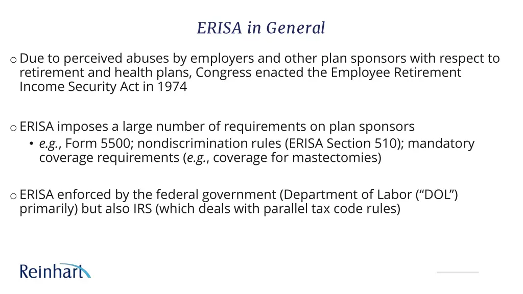 erisa in general
