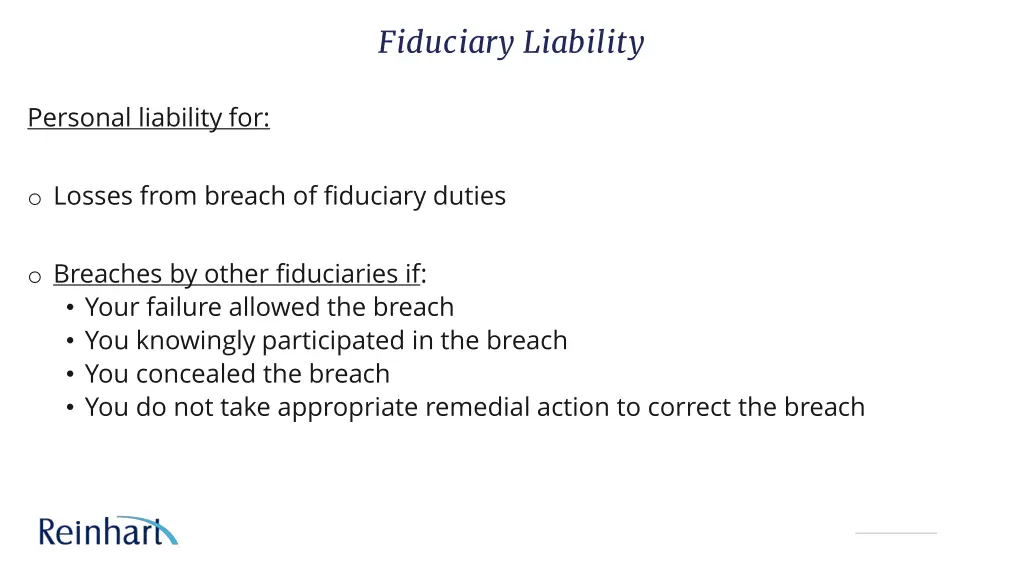 fiduciary liability
