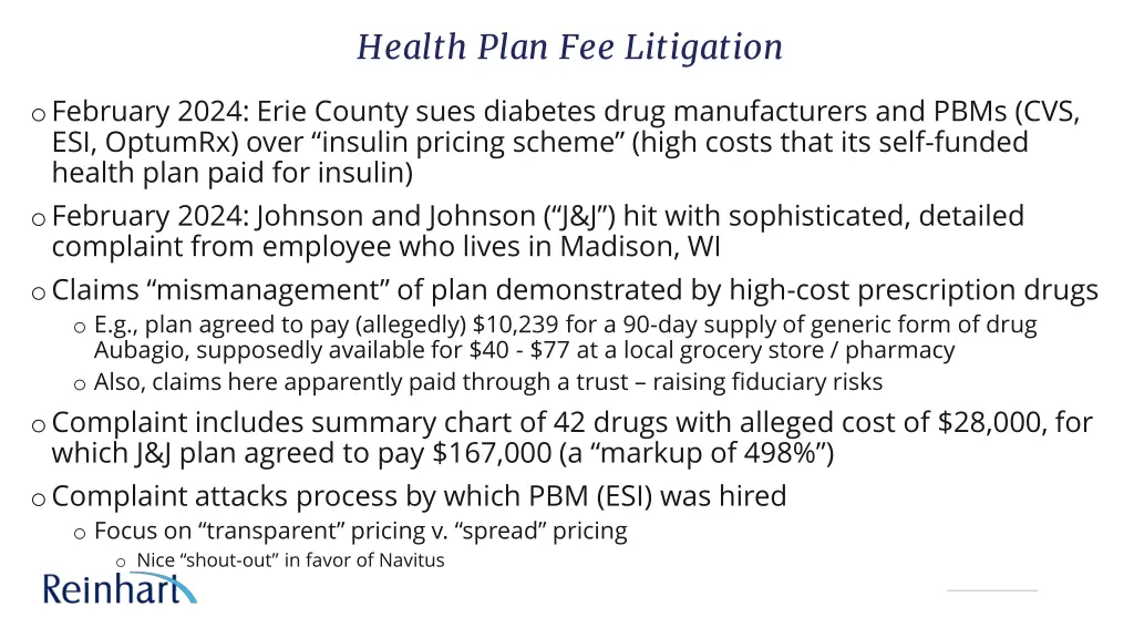 health plan fee litigation 2