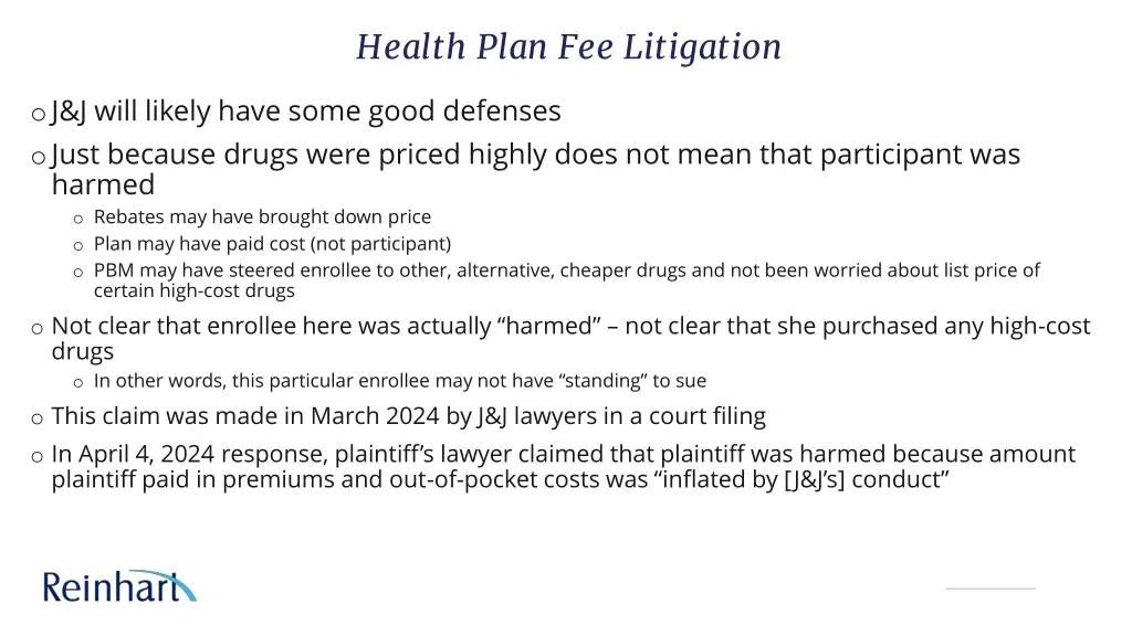 health plan fee litigation 3
