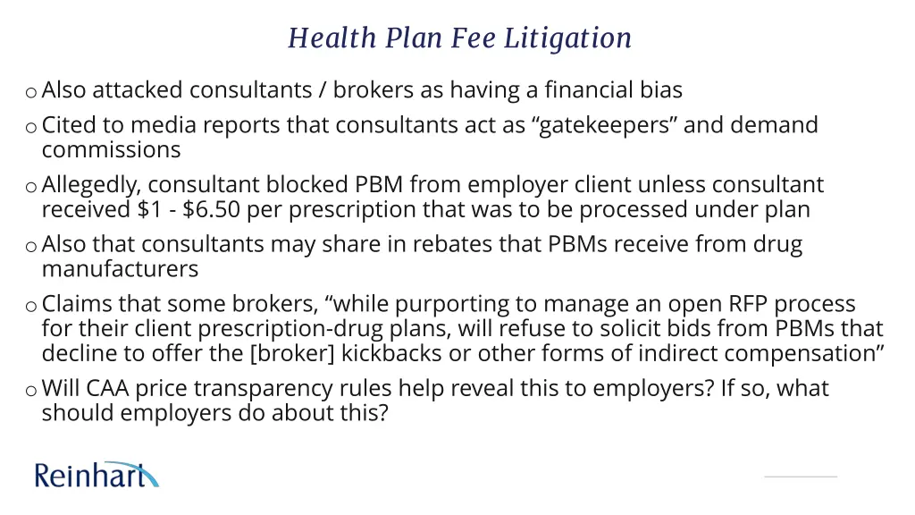 health plan fee litigation 4
