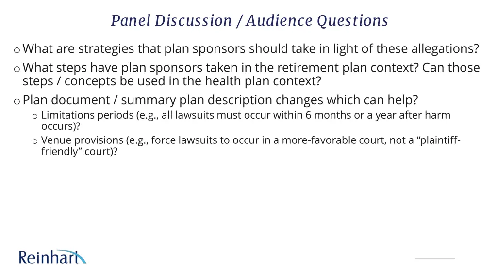 panel discussion audience questions