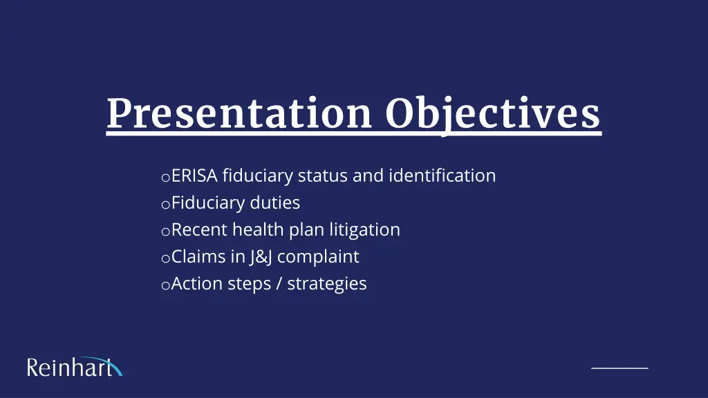 presentation objectives