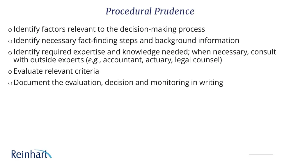 procedural prudence