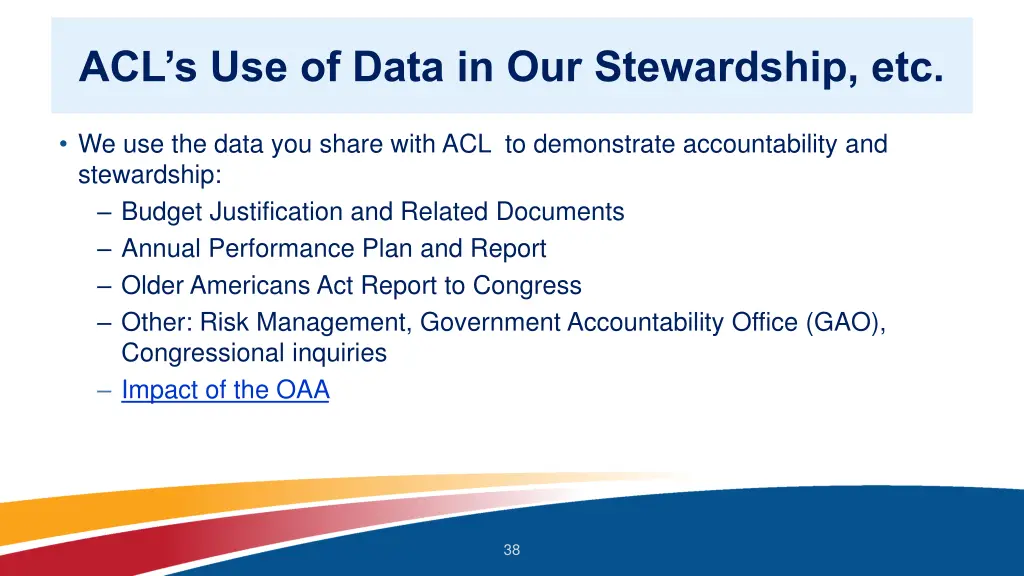 acl s use of data in our stewardship etc
