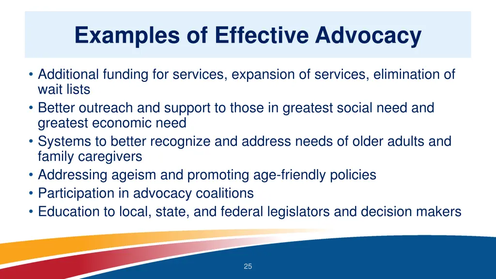 examples of effective advocacy