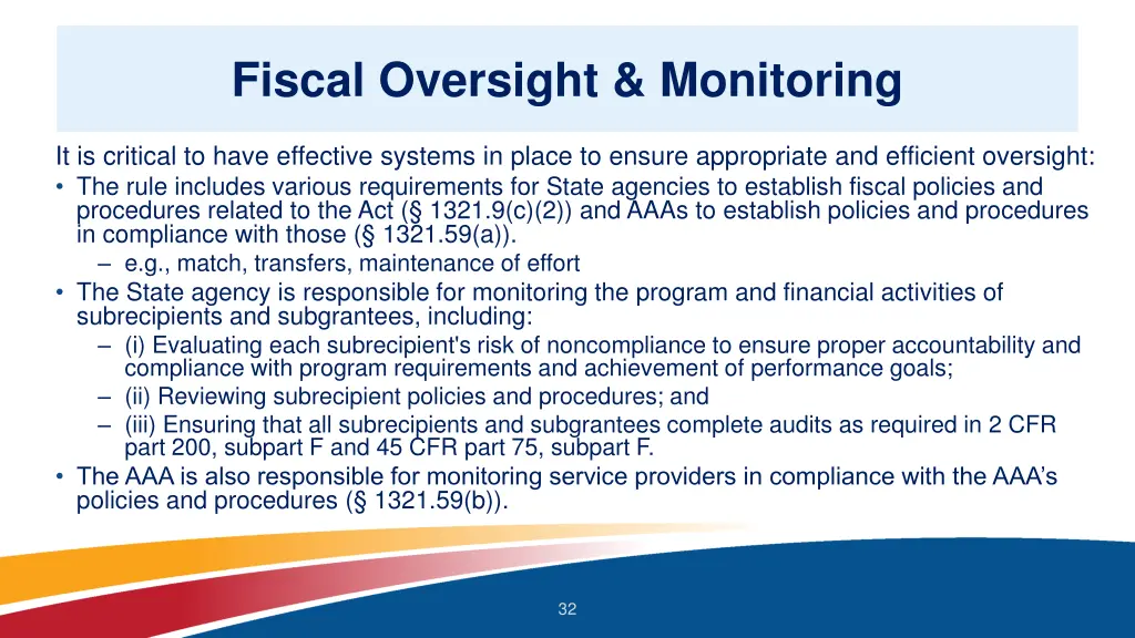 fiscal oversight monitoring