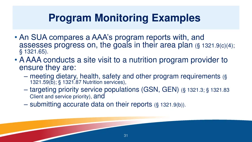 program monitoring examples
