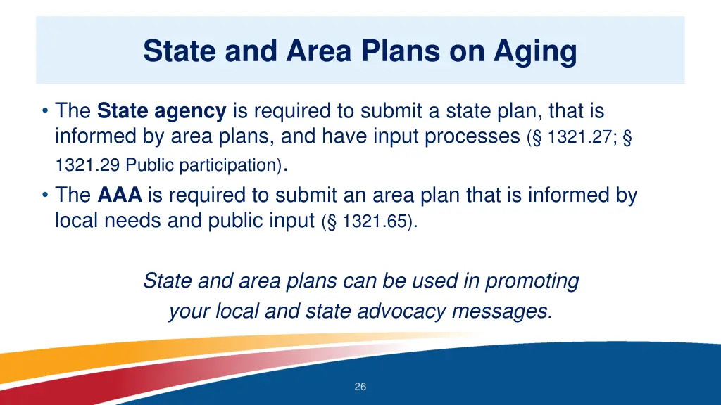 state and area plans on aging