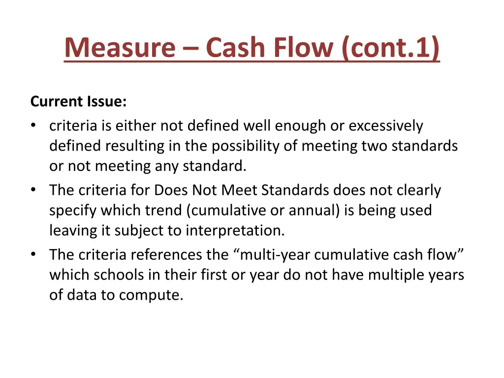 measure cash flow cont 1