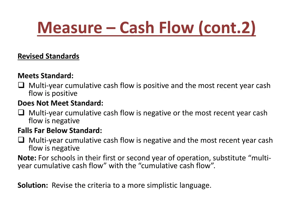 measure cash flow cont 2