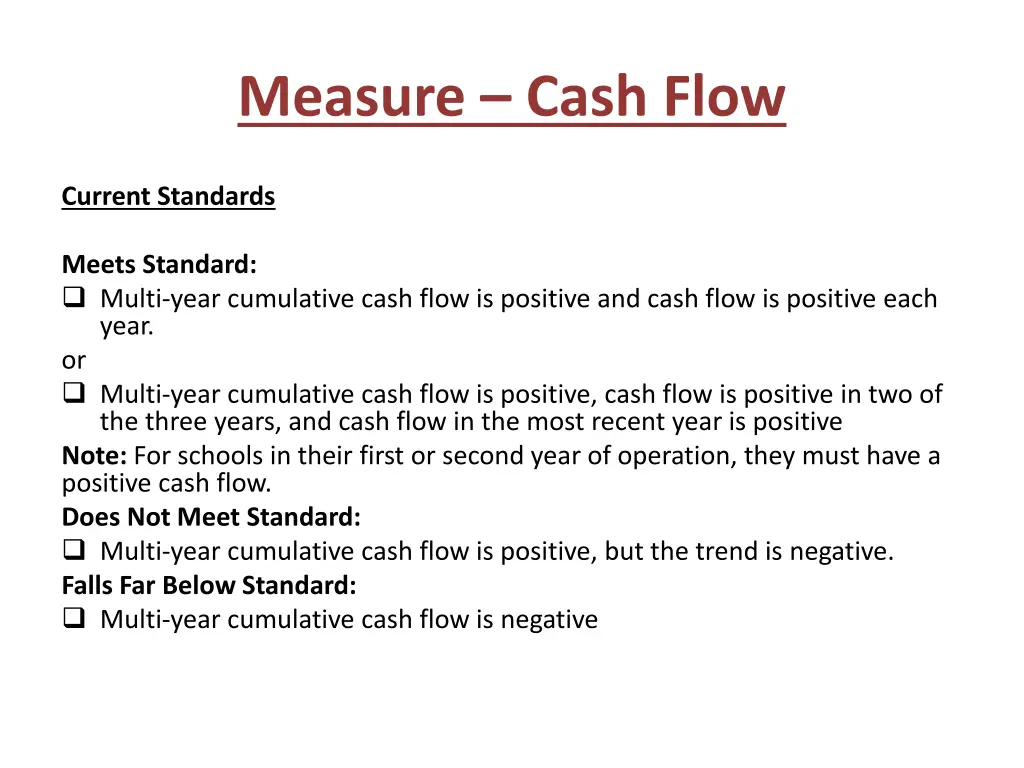 measure cash flow