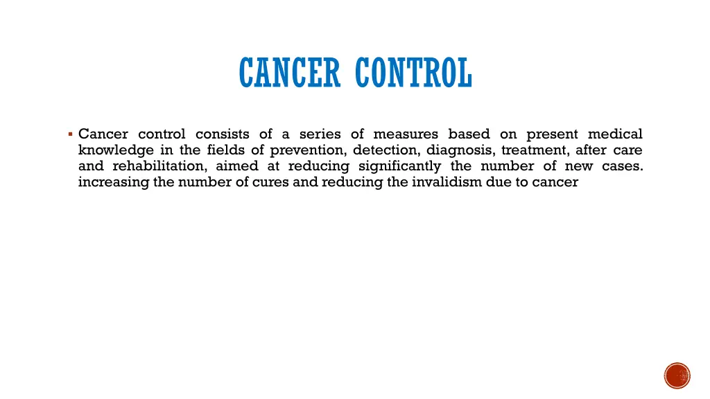 cancer control