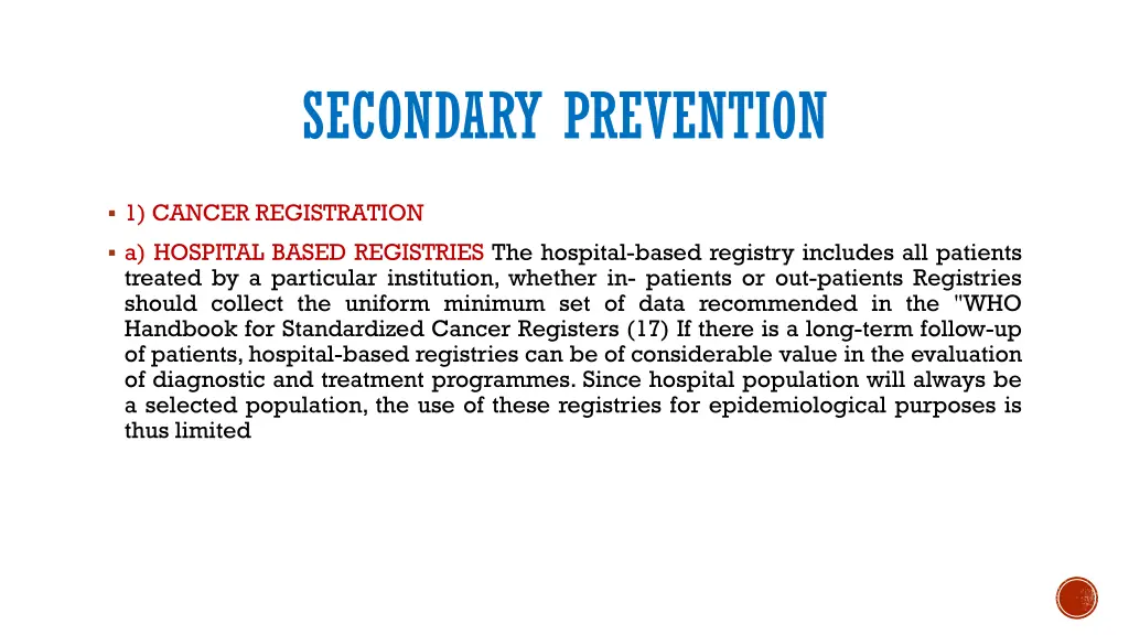 secondary prevention