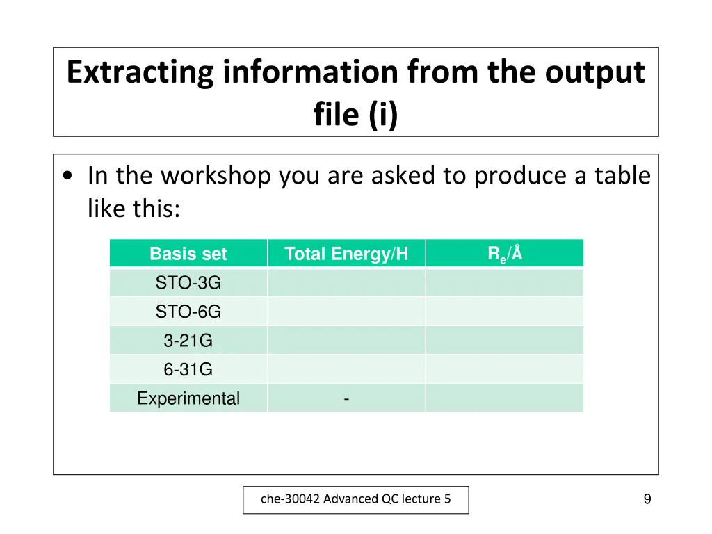 extracting information from the output file i