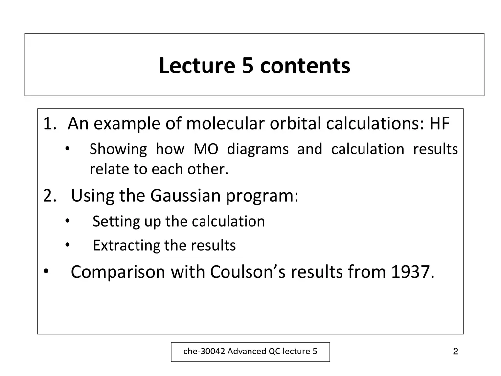 lecture 5 contents
