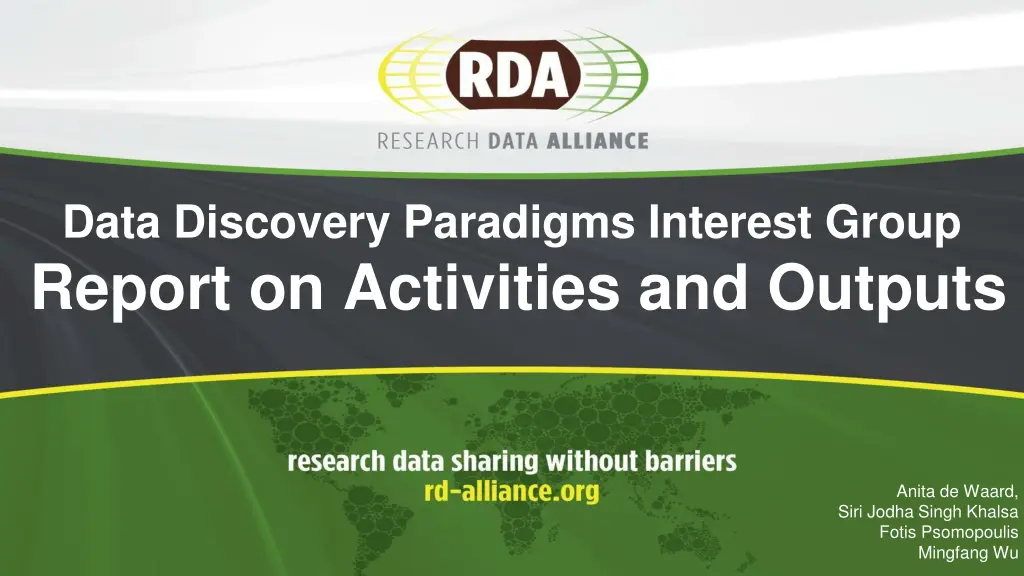 data discovery paradigms interest group report