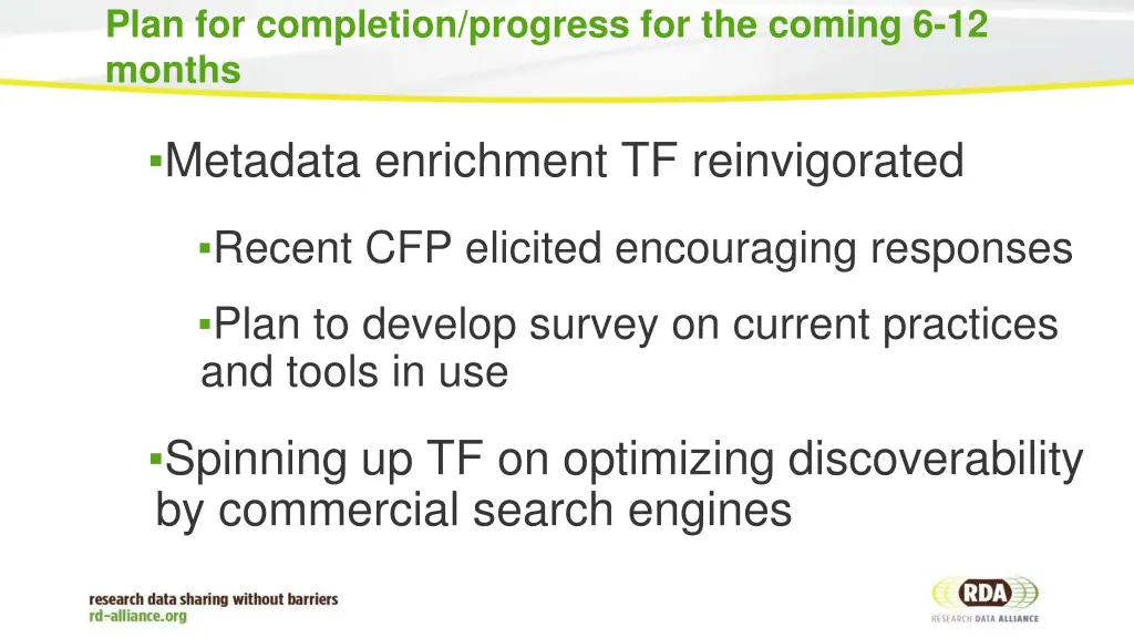 plan for completion progress for the coming