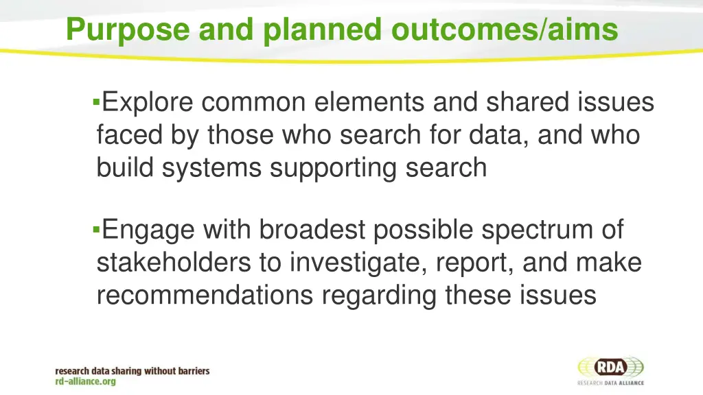 purpose and planned outcomes aims