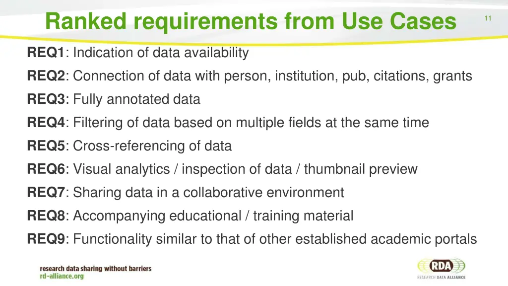 ranked requirements from use cases