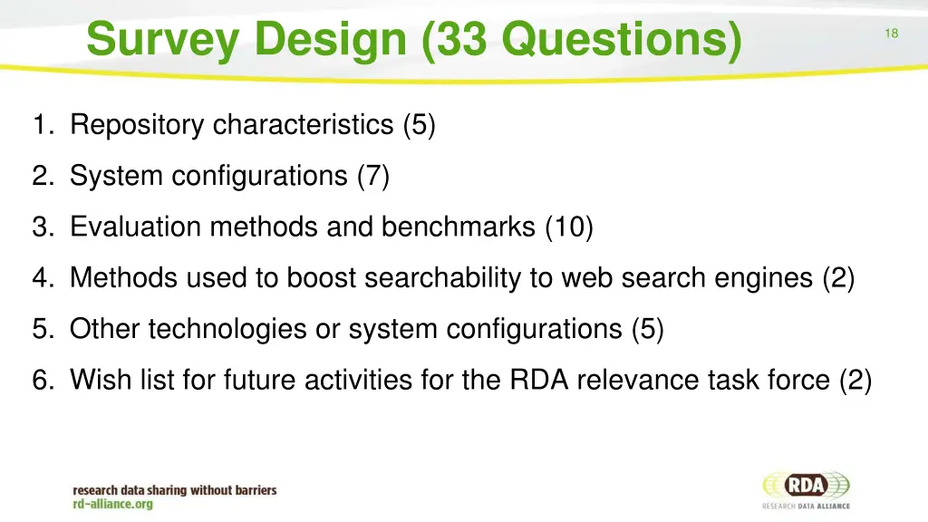 survey design 33 questions