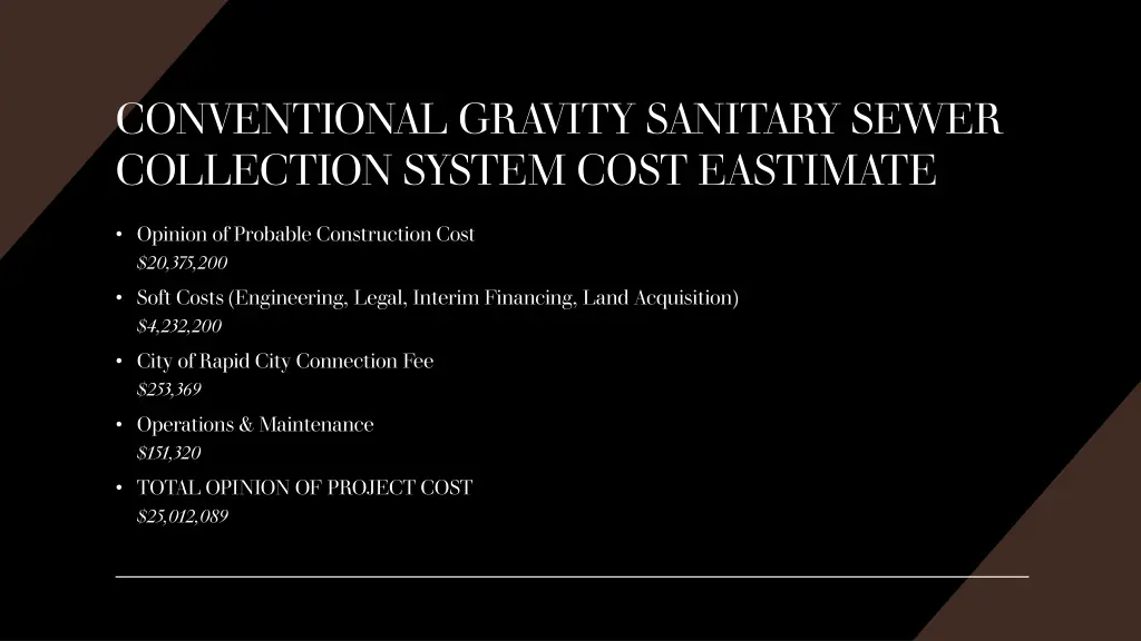 conventional gravity sanitary sewer collection