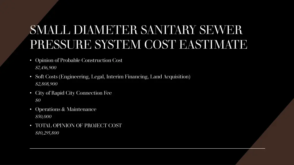 small diameter sanitary sewer pressure system