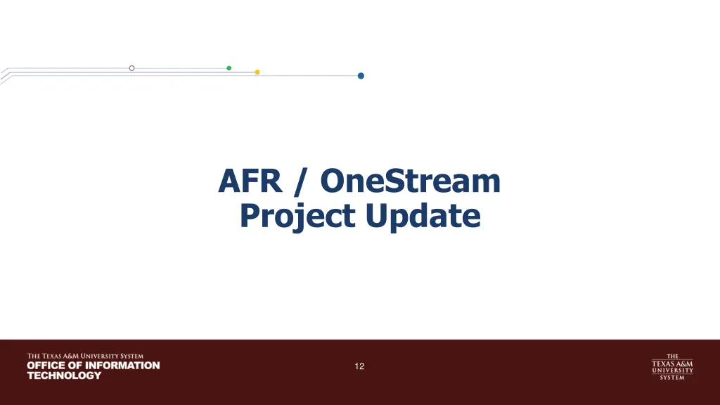 afr onestream project update