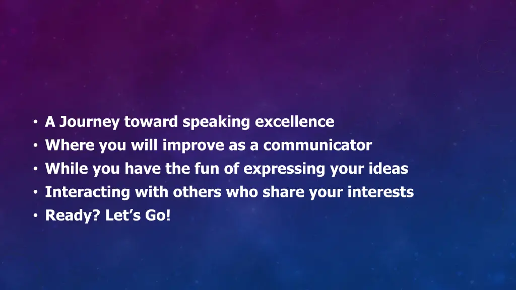 a journey toward speaking excellence where