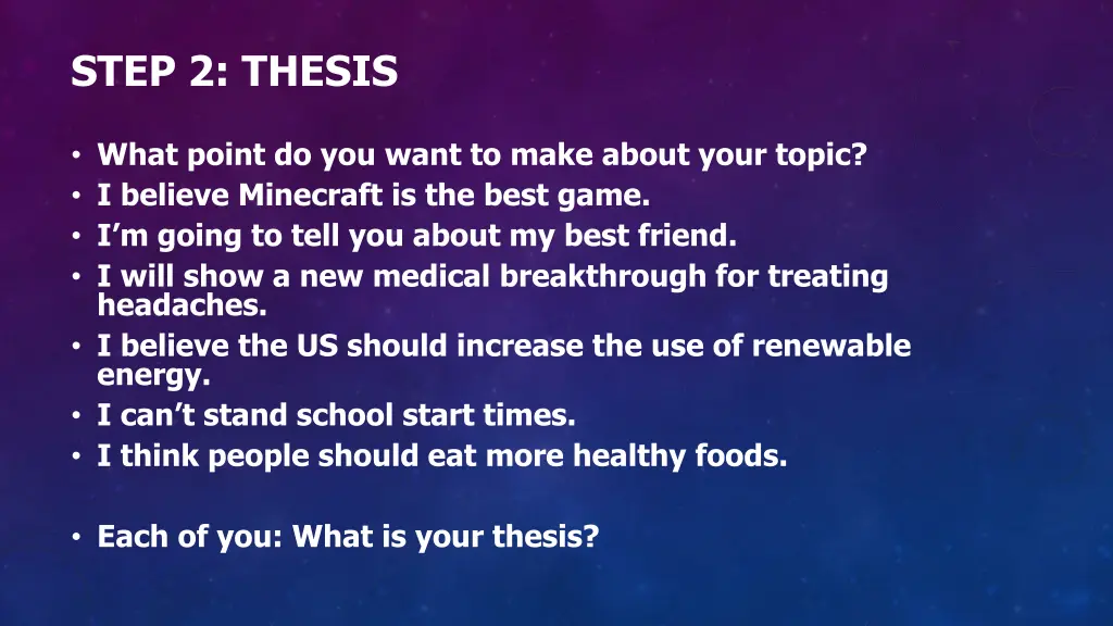 step 2 thesis