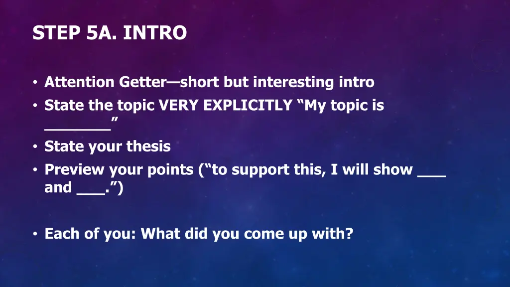 step 5a intro