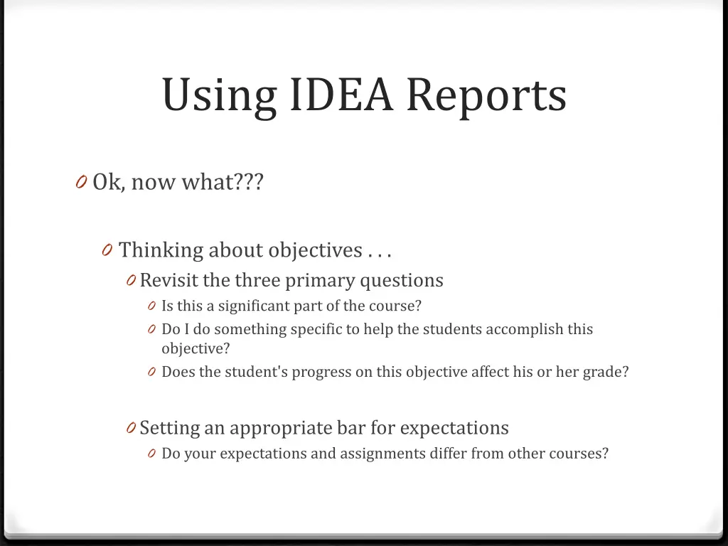 using idea reports 24