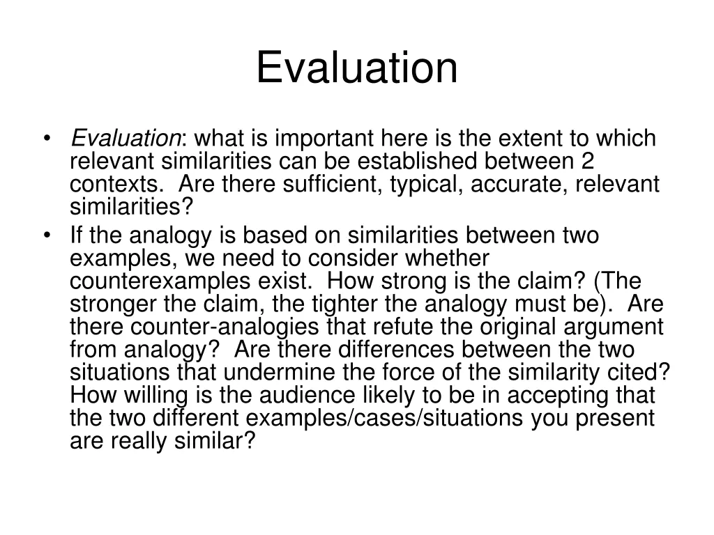 evaluation
