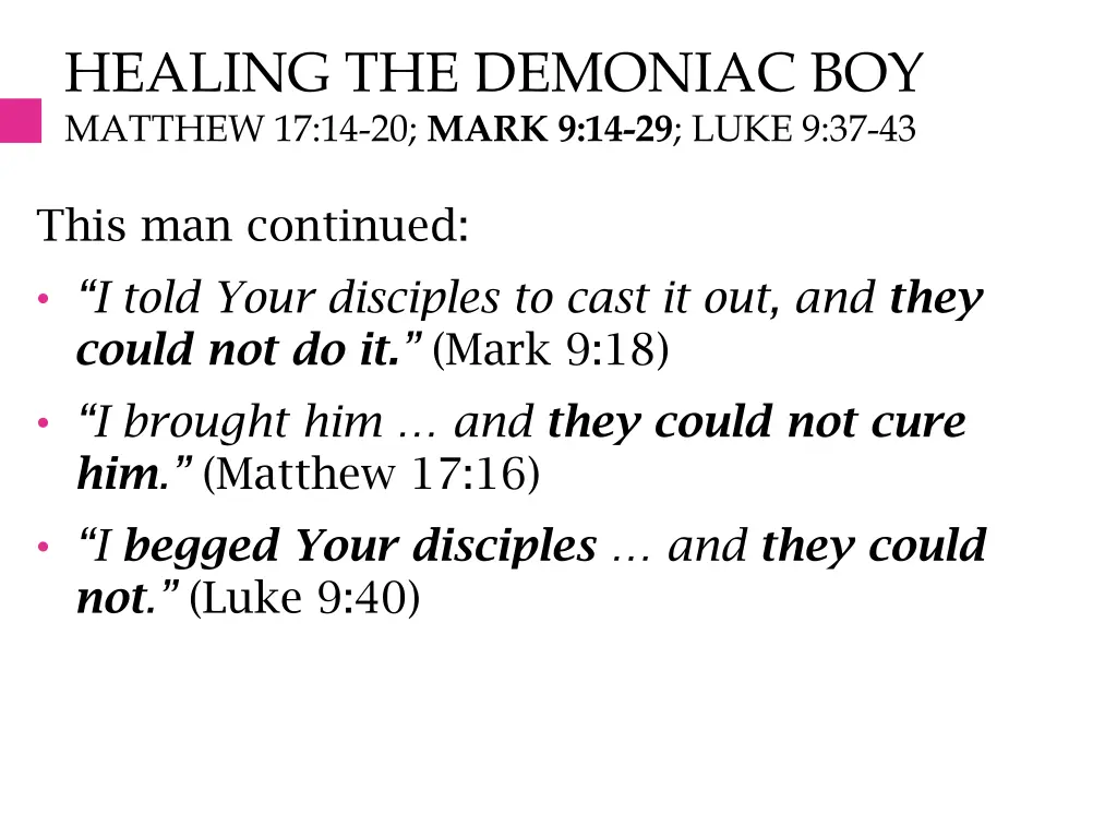 healing the demoniac boy matthew 17 14 20 mark 1