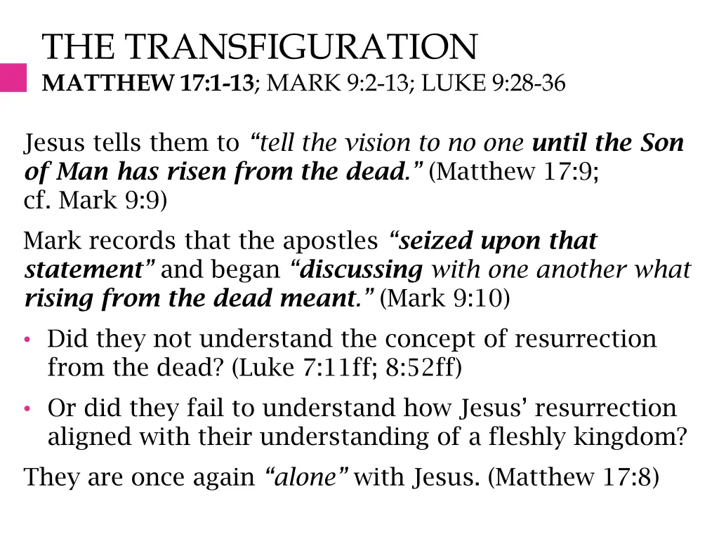 the transfiguration matthew 17 1 13 mark 1