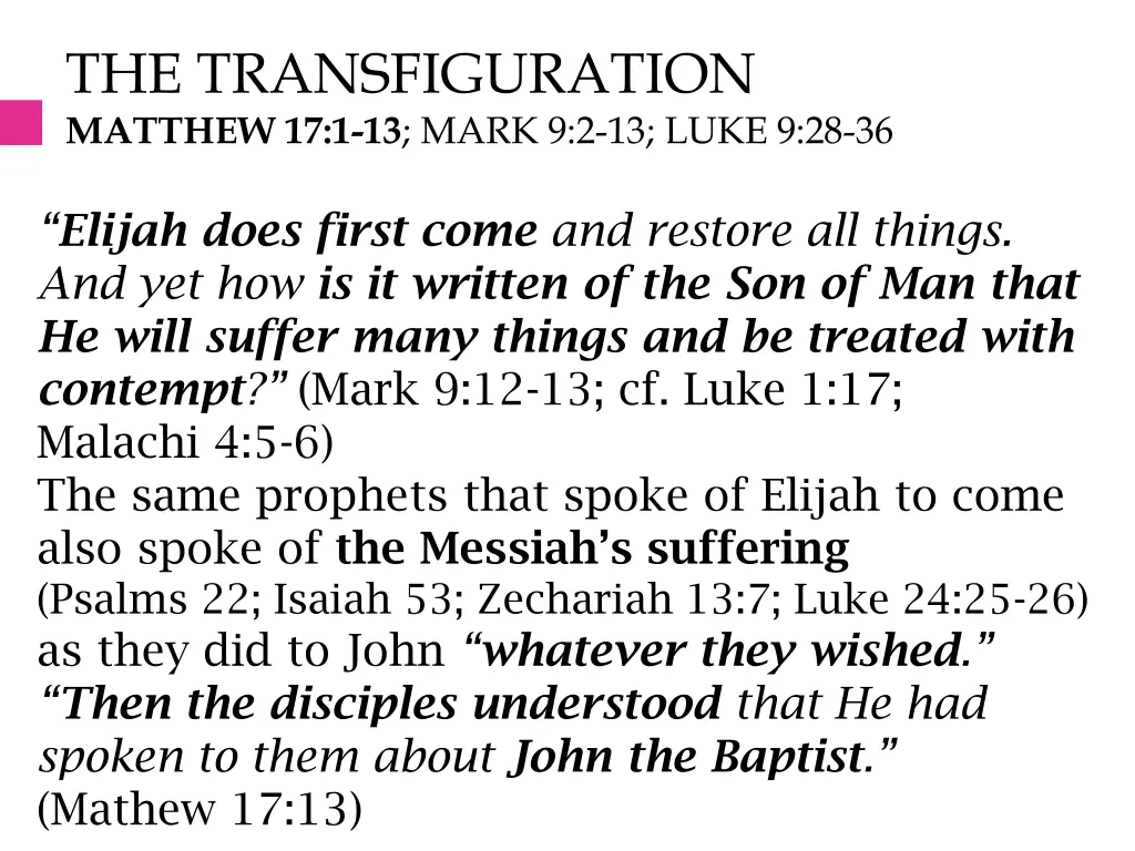 the transfiguration matthew 17 1 13 mark 3