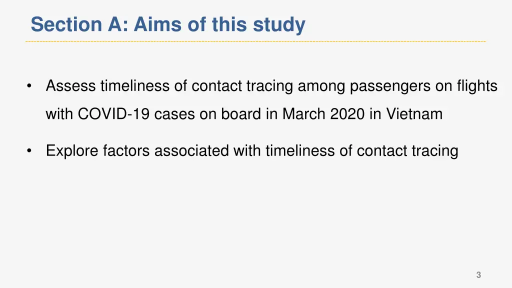 section a aims of this study