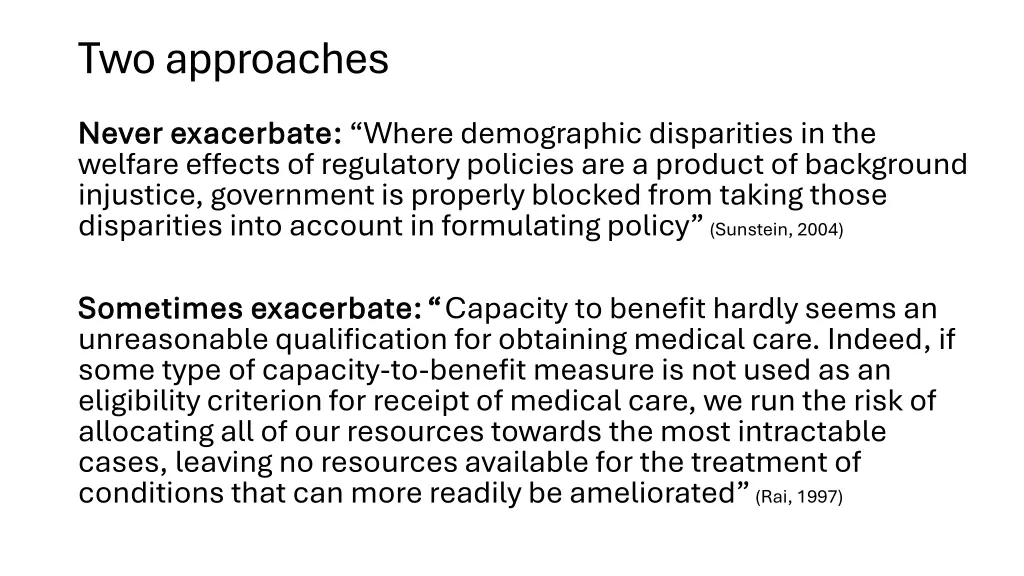 two approaches