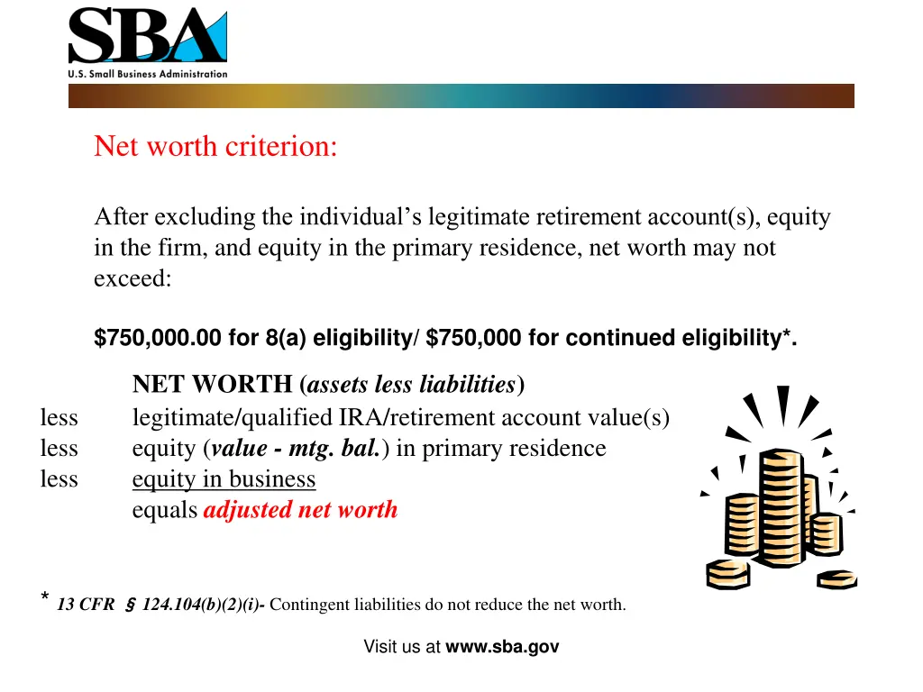 net worth criterion
