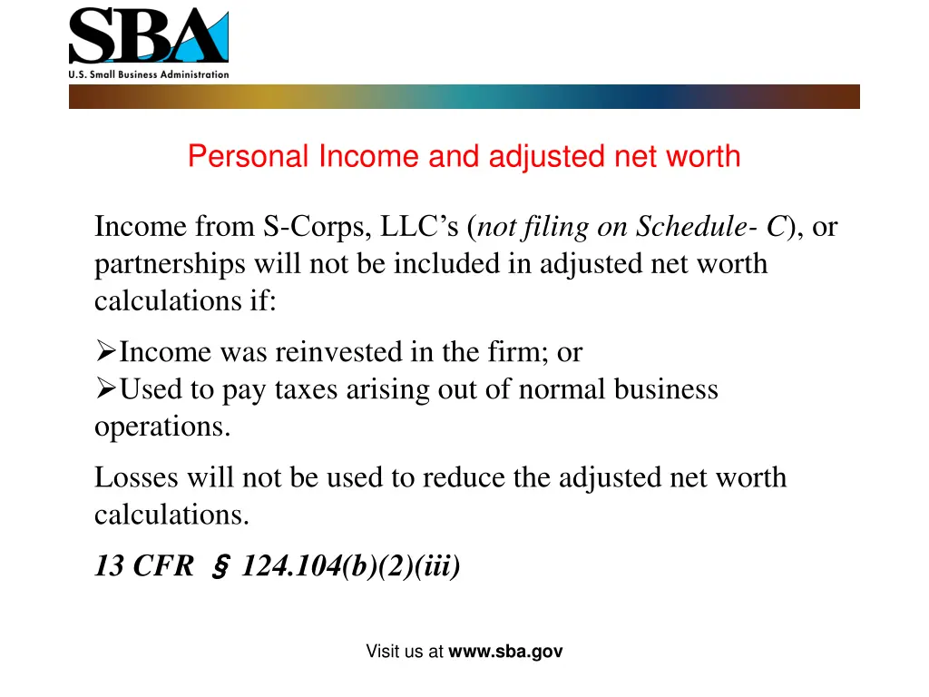 personal income and adjusted net worth