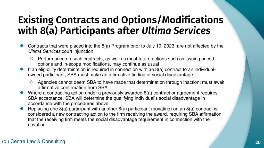 existing contracts and options modifications with