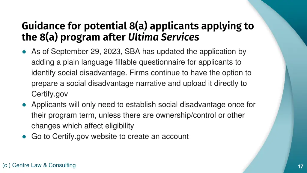 guidance for potential 8 a applicants applying