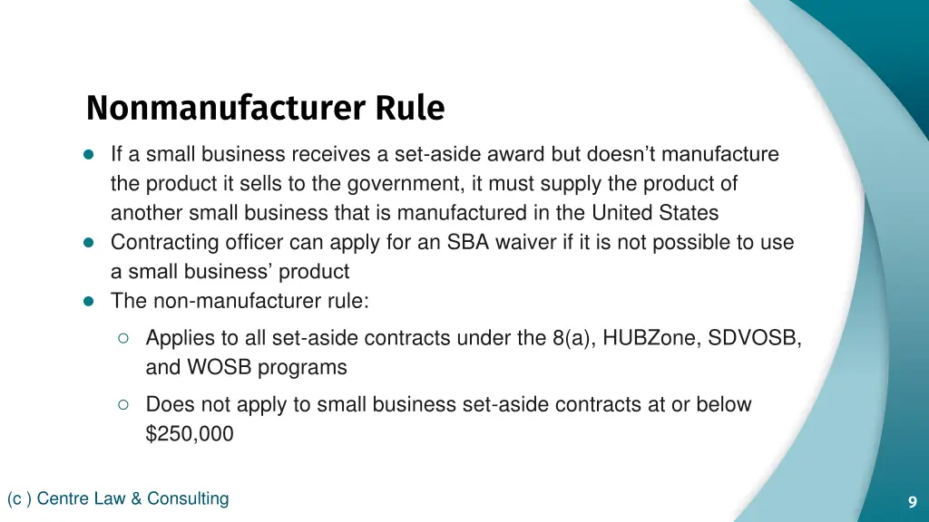 nonmanufacturer rule if a small business receives