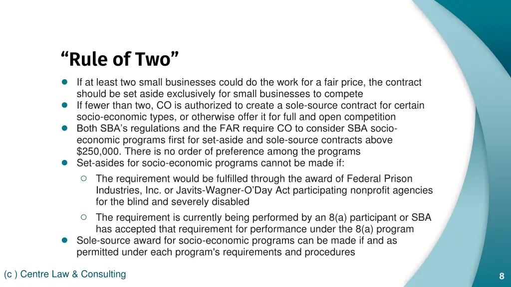 rule of two if at least two small businesses