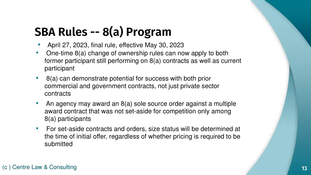 sba rules 8 a program april 27 2023 final rule
