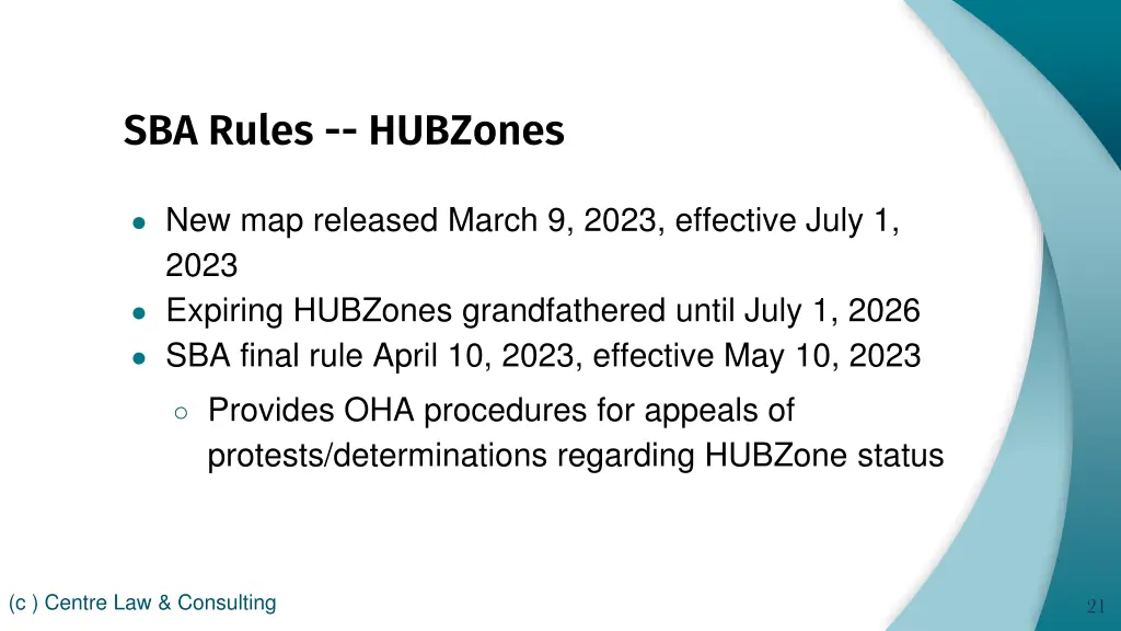 sba rules hubzones